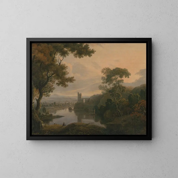 Paisaje fluvial - George Barret — cuadro enmarcado en la pared