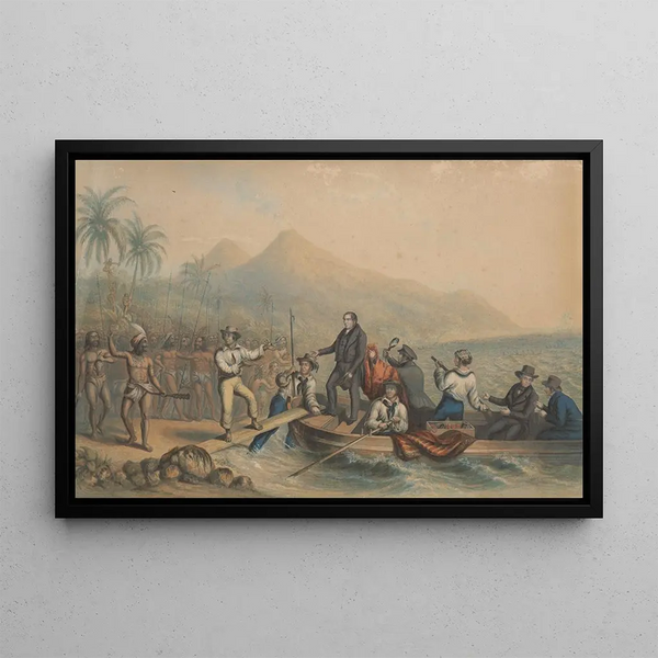 George Baxter - The Reception of the Rev J Williams at Tanna in the South Seas the Day before He Was Massacred.webp