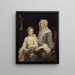Retrato de una dama mayor y de una niña - George Beare — cuadro enmarcado en la pared