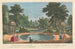 View of the cave, two shell temples in Earl Temple Gardens in Stow, Buckinghamshire - George Bickham the Elder — artwork view