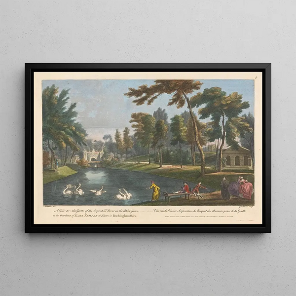George Bickham the Elder - A View to the Grotto of the Serpentine River in the Alder Grove in the Gardens of Earl Temple at Stow in Buckinghamshire.webp