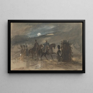 George Bryant Campion - Camp at Chobham 1853 with Officers and Sentry.webp
