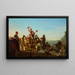 Joyeux bateliers aplanados en fondo en el puerto - George Caleb Bingham — cuadro enmarcado en la pared
