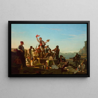George Caleb Bingham - Jolly Flatboatmen in Port.webp