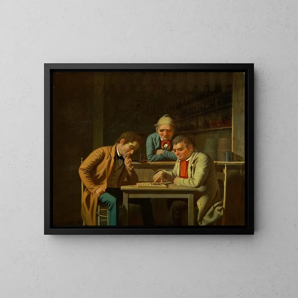 Les Joueurs de dames - George Caleb Bingham — framed artwork on a wall