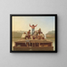 Los alegres barqueros - George Caleb Bingham — cuadro enmarcado en la pared