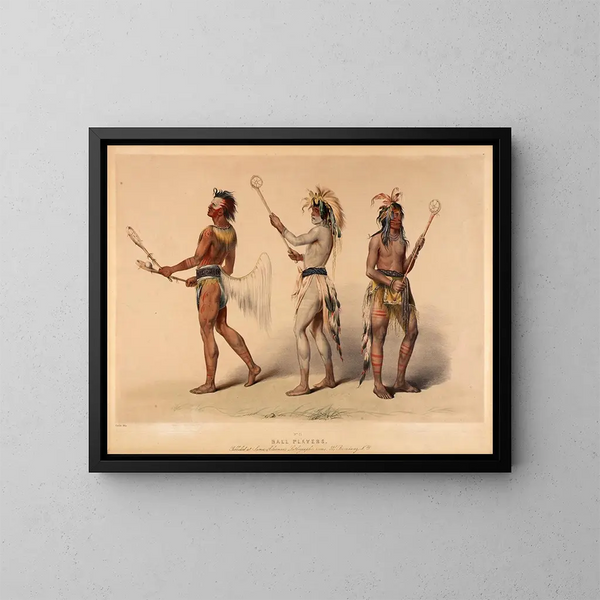 Jugadores de pelota - George Catlin — cuadro enmarcado en la pared