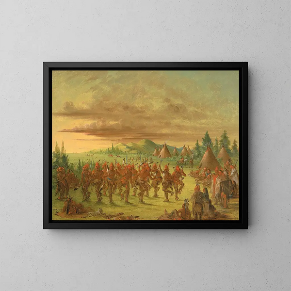 Danse de l'aigle - George Catlin — framed artwork on a wall