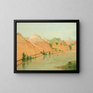 acantilados de arcilla magníficos, 1800 millas sobre San Luis - George Catlin — cuadro enmarcado en la pared