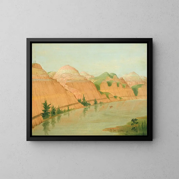 acantilados de arcilla magníficos, 1800 millas sobre San Luis - George Catlin — cuadro enmarcado en la pared