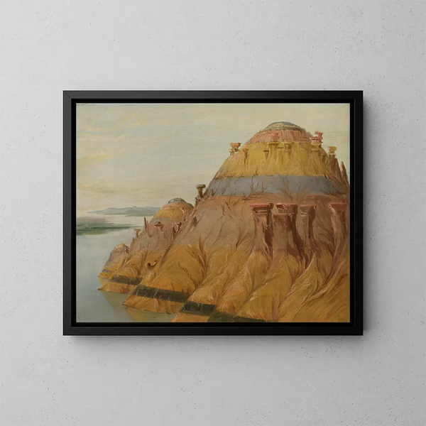 de acantilados pintorescos de arcilla a 1700 millas sobre San Luis - George Catlin — cuadro enmarcado en la pared