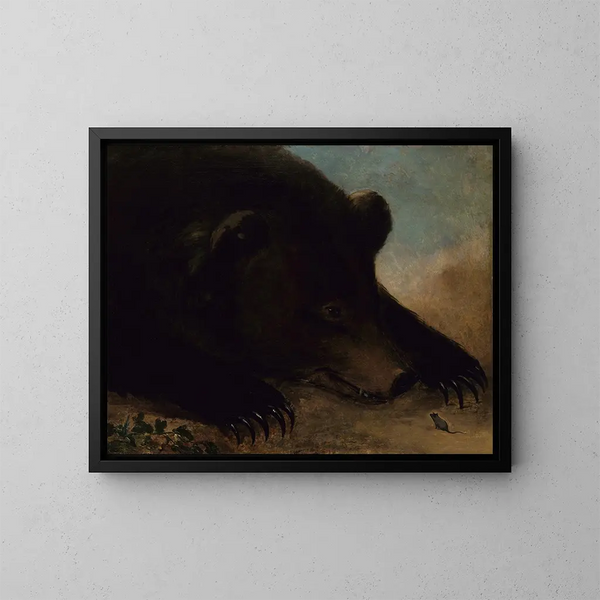 retratos de un oso grizzly y un ratón a tamaño real - George Catlin — cuadro enmarcado en la pared