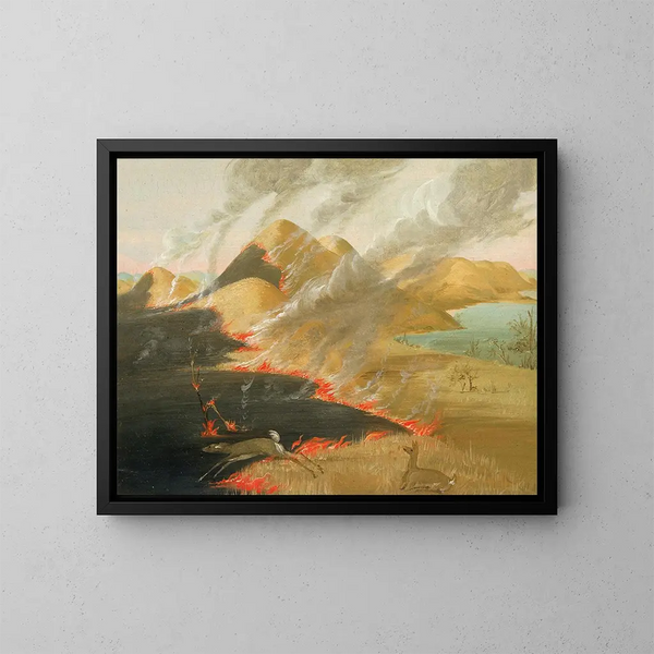 Quemadura de los acantilados de pradera - George Catlin — cuadro enmarcado en la pared