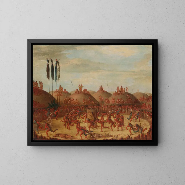 La última carrera, ceremonia Mandan OkeePa - George Catlin — cuadro enmarcado en la pared
