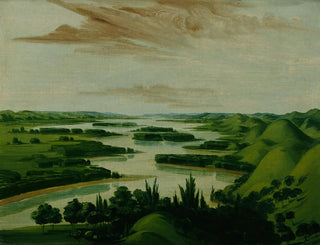 Vista desde la tumba de Floyd, 1300 millas por encima de Saint-Louis - George Catlin — vista de la obra