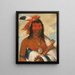 WNahDeTnkAh Gran Águila o Perro Negro Jefe del grupo OHahKasKaTohYAnTe - George Catlin — cuadro enmarcado en la pared