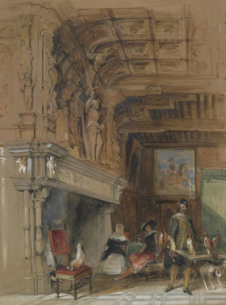George Cattermole - An old English mansion in the days of hawking.webp