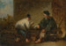 Street scene painting in Macao with two characters playing a game - George Chinnery — artwork view