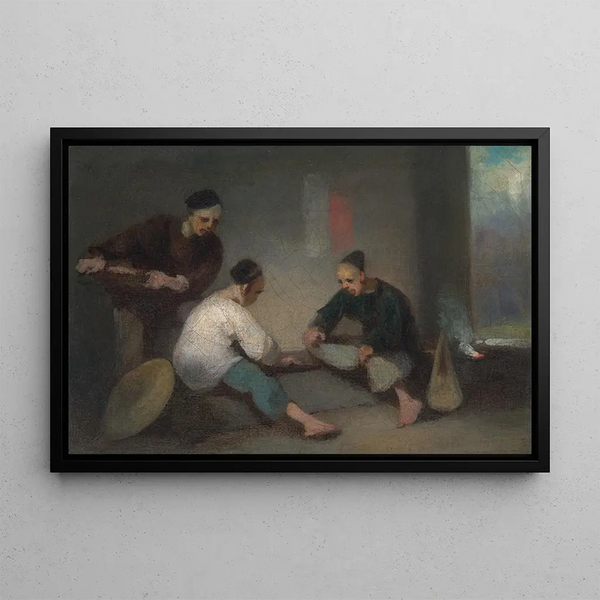 Jugadores chinos - George Chinnery — cuadro enmarcado en la pared