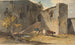 a figure with livestock in the shade of a building - George Chinnery — artwork view