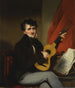 Retrato de un hombre tocando la guitarra - George Chinnery — vista de la obra