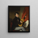 Retrato de un hombre tocando la guitarra - George Chinnery — cuadro enmarcado en la pared