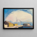 Velero, goleta de madera y muelles - George Copeland Ault — cuadro enmarcado en la pared