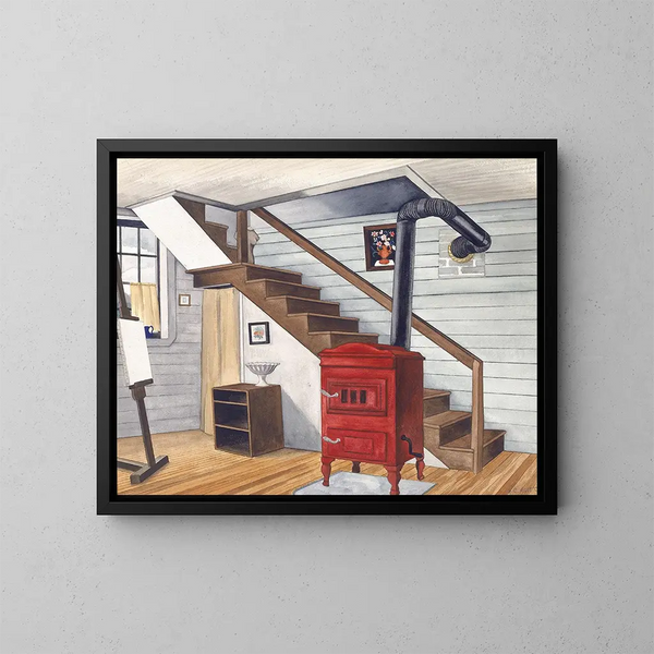 Interior de estudio - George Copeland Ault — cuadro enmarcado en la pared
