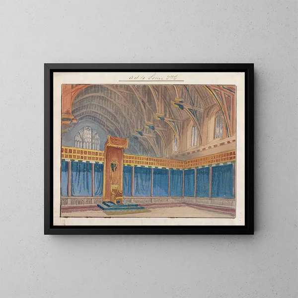 decorativo para la representación de Richard II de Charles Kean en el Princess's Theatre el 12 de marzo de 1857, acto 4, escena 2 - George Cressal Ellis — cuadro enmarcado en la pared