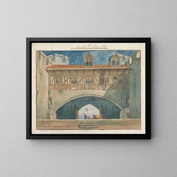 decorativa para la representación de Richard II de Charles Kean en el Princess's Theatre el 12 de marzo de 1857, acto 5, escena 1 - George Cressal Ellis — cuadro enmarcado en la pared
