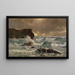 Una mar agitada en Moeraki - George Edmund Butler — cuadro enmarcado en la pared