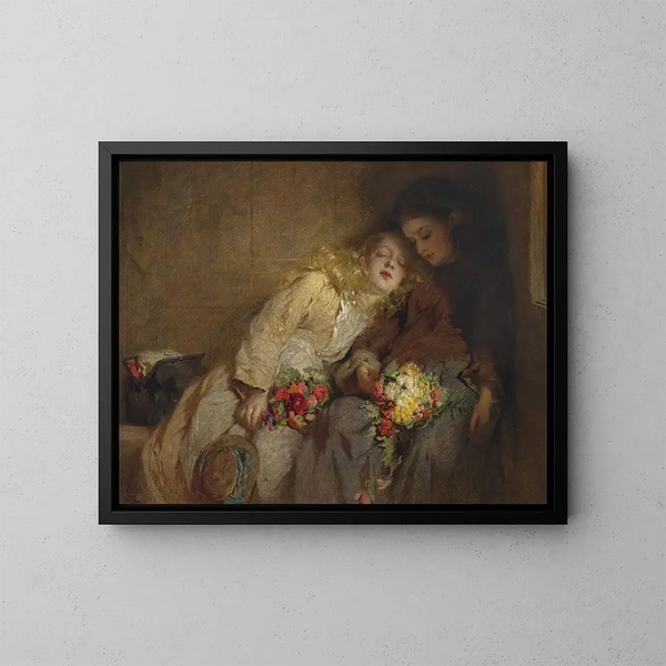 El regreso a casa - George Elgar Hicks — cuadro enmarcado en la pared