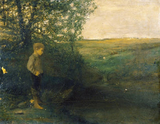 Boy fishing - George Fuller — artwork view