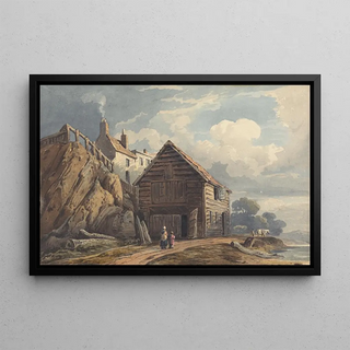 George Harley - Landscape with a Boatshed.webp