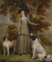 La condesa de Effingham con un fusil y perros de caza - George Haugh — vista de la obra