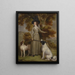 La condesa de Effingham con un fusil y perros de caza - George Haugh — cuadro enmarcado en la pared
