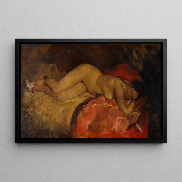 Nu alargado - George Hendrik Breitner — cuadro enmarcado en la pared