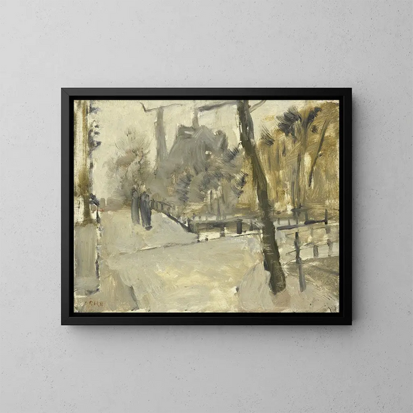 Le Leidsegracht in Amsterdam - George Hendrik Breitner — framed artwork on a wall