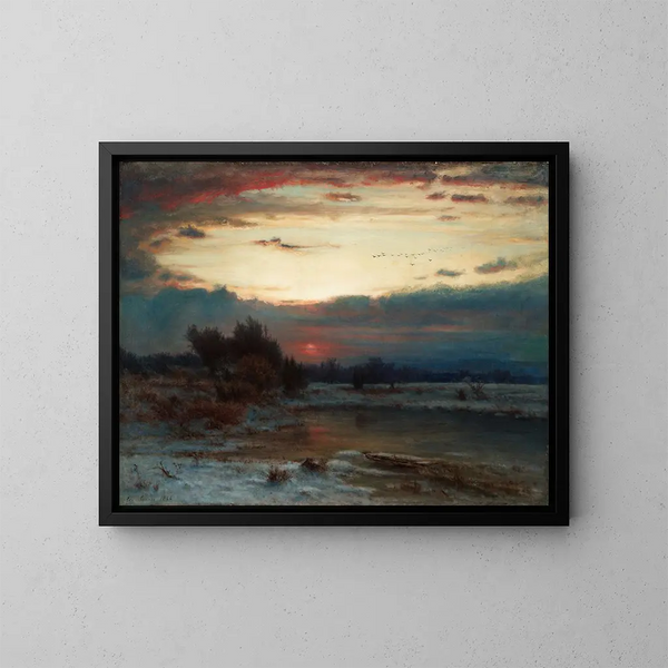 Un cielo de invierno - George Inness — cuadro enmarcado en la pared