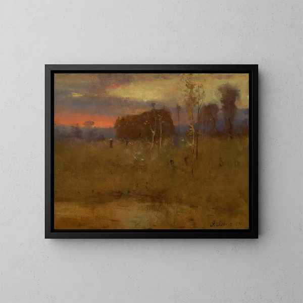 Luz de la tarde en la pradera - George Inness — cuadro enmarcado en la pared