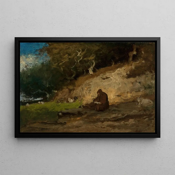 L'Ermite - George Inness — cuadro enmarcado en la pared