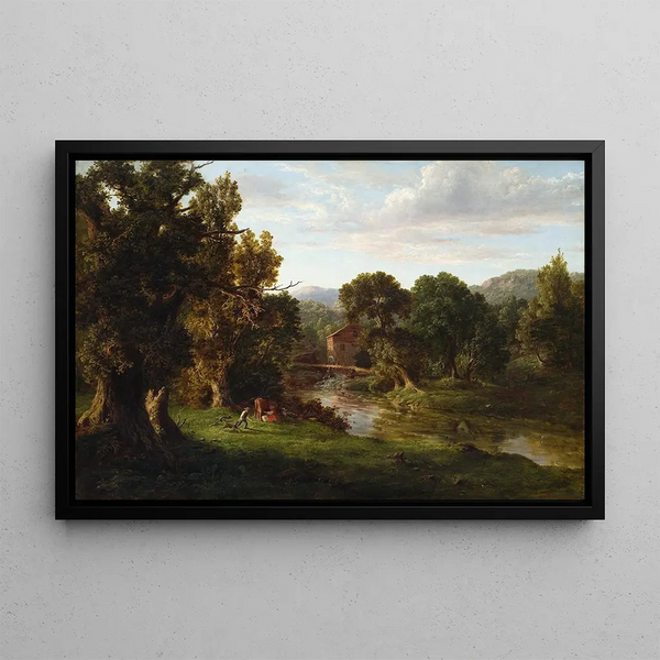 El viejo molino - George Inness — cuadro enmarcado en la pared