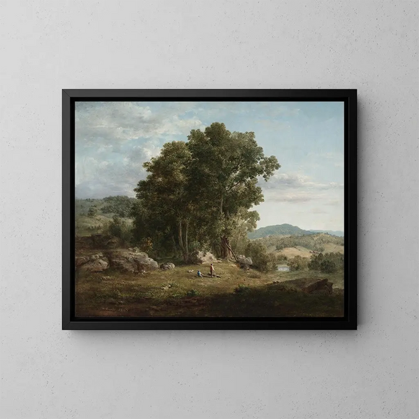 El leñador - George Inness — cuadro enmarcado en la pared