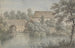 a village pond with farm buildings - George Lambert — artwork view