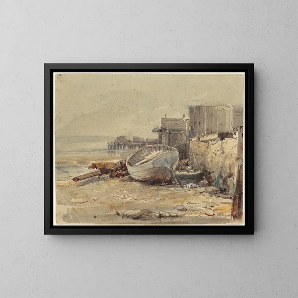 Shipwreck - George Loring Brown — framed artwork on a wall
