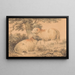 A ram and a ewe in a landscape - George Morland — framed artwork on a wall