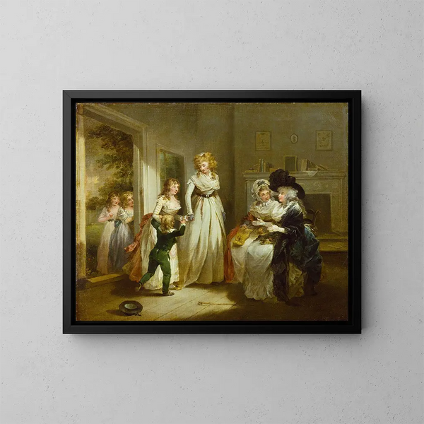 Una visita al internado - George Morland — cuadro enmarcado en la pared