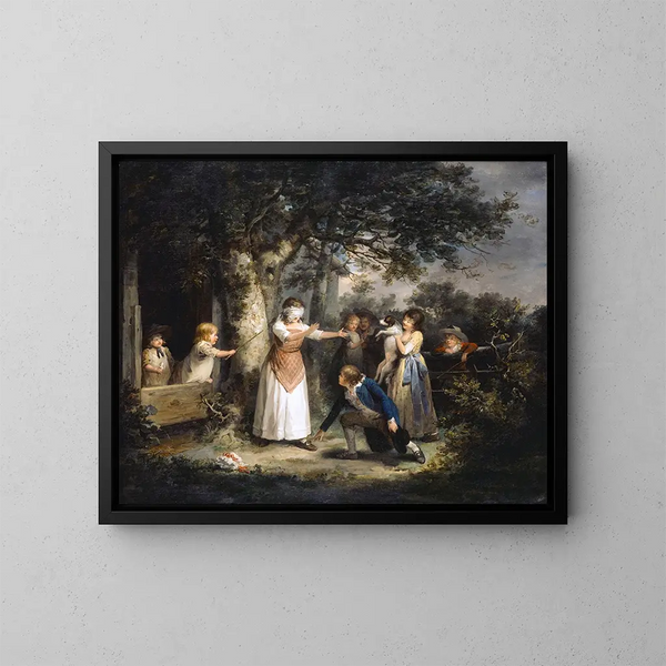 El juego del pañuelo - George Morland — cuadro enmarcado en la pared