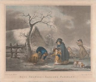 de chicos patinando - George Morland — vista de la obra