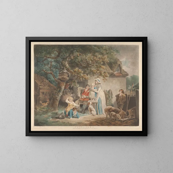 Los campesinos - George Morland — cuadro enmarcado en la pared